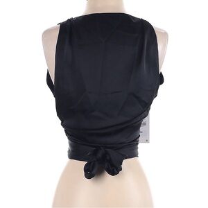Zara Black Satin Sleeveless Blouse